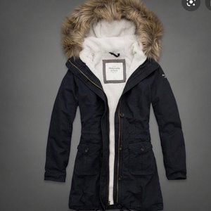 JACKET  Sherpa lined, faux fur hooded  NWT!  COZY